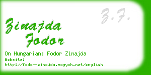 zinajda fodor business card